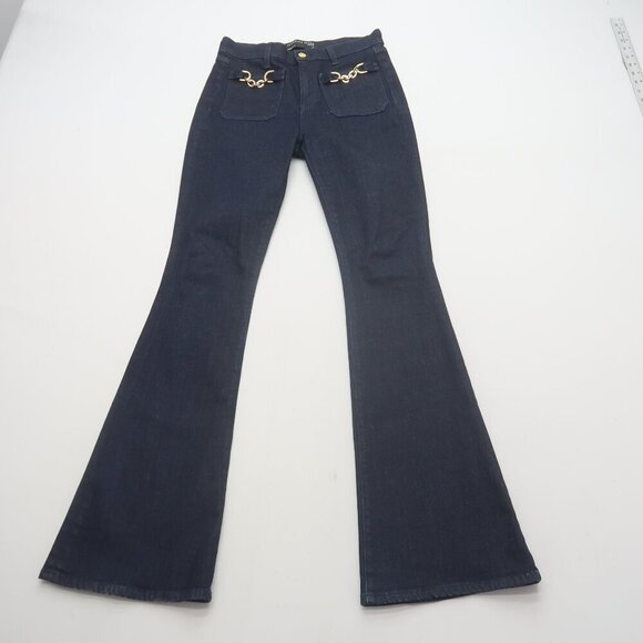 Veronica Beard Florence Flare Jeans with Chains Dark Wash Size 27 - Picture 6 of 15